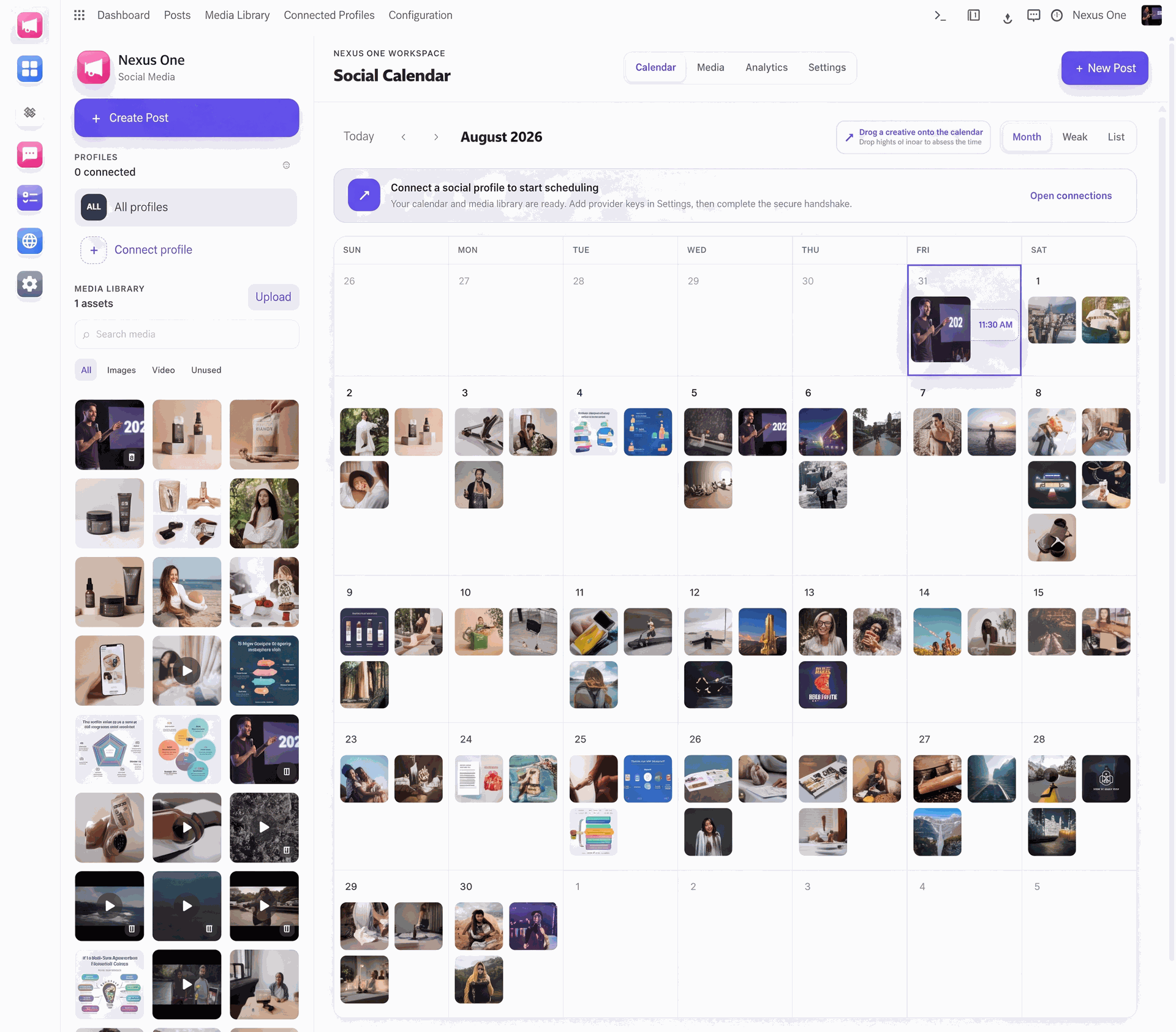 Your whole content calendar, in one view.